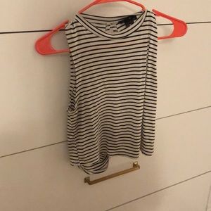 black and white open back tank